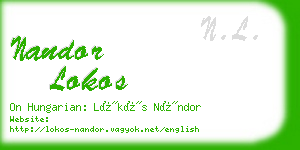 nandor lokos business card